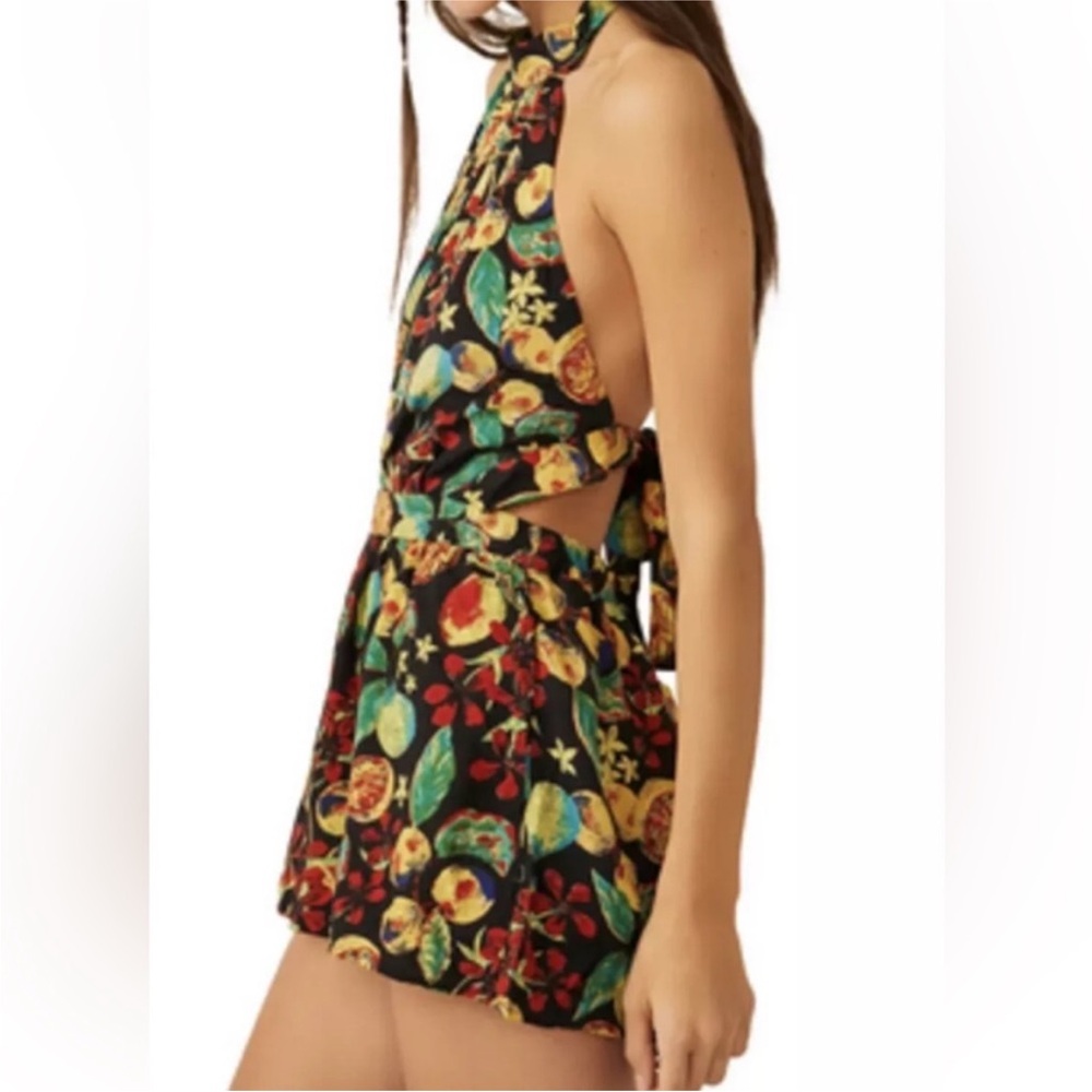 Free People Floral Halter Romper NWT